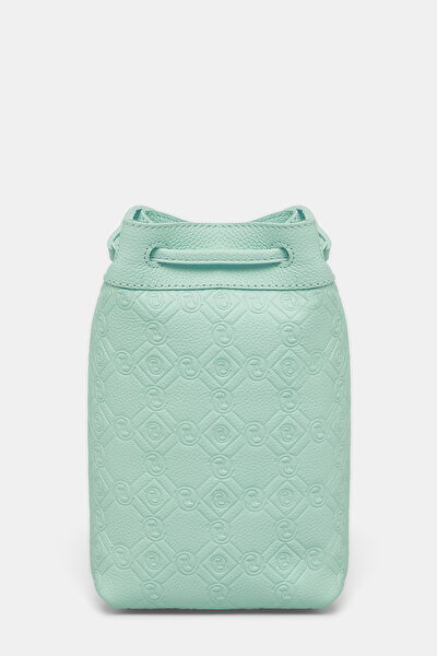 TURQUOISE MONOGRAM LEATHER BAG 4