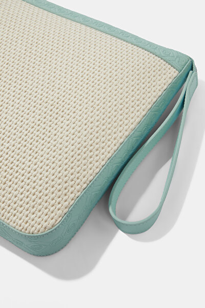 TURQUOISE MONOGRAM LEATHER BAG 4