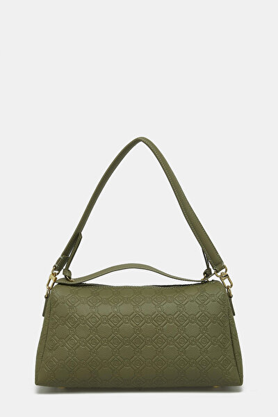 KHAKI MONOGRAM LEATHER BAG 4