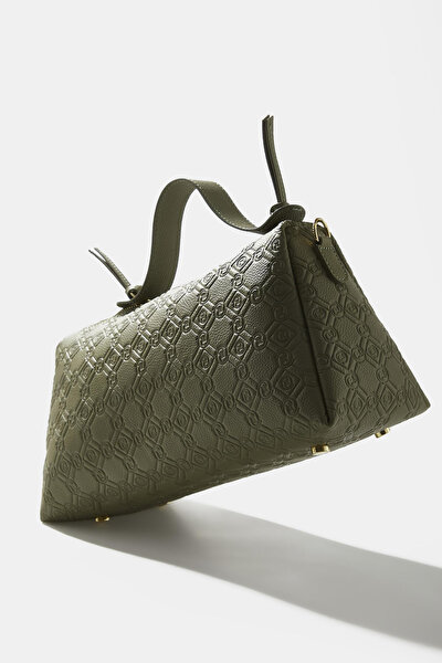 KHAKI MONOGRAM LEATHER BAG 5