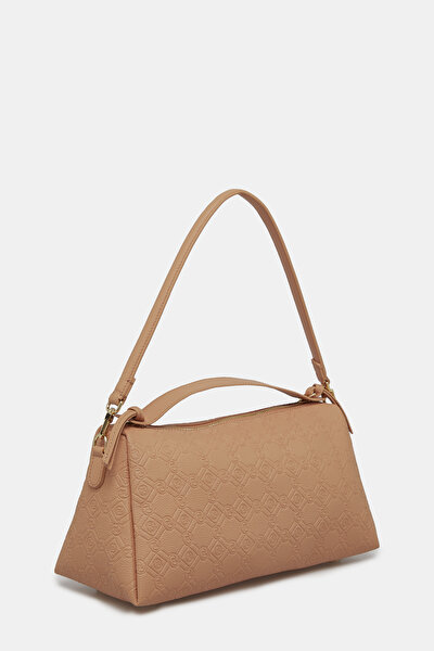 DARK ORANGE MONOGRAM LEATHER BAG 3