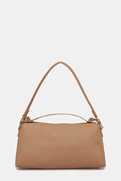 DARK ORANGE MONOGRAM LEATHER BAG 4