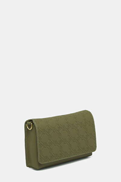 KHAKI MONOGRAM LEATHER BAG 3