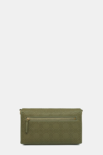 KHAKI MONOGRAM LEATHER BAG 4
