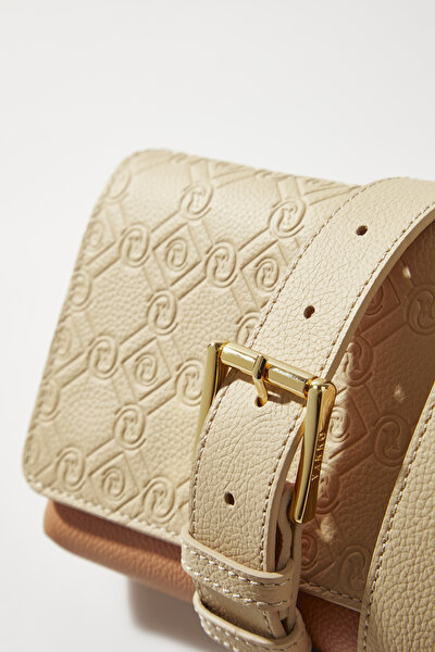 DARK ORANGE MONOGRAM LEATHER BAG 5