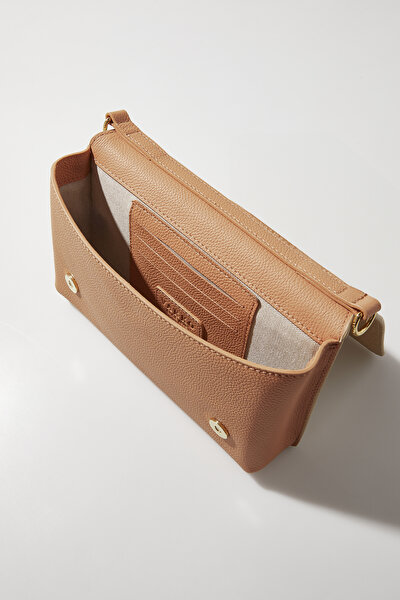 DARK ORANGE MONOGRAM LEATHER BAG 8
