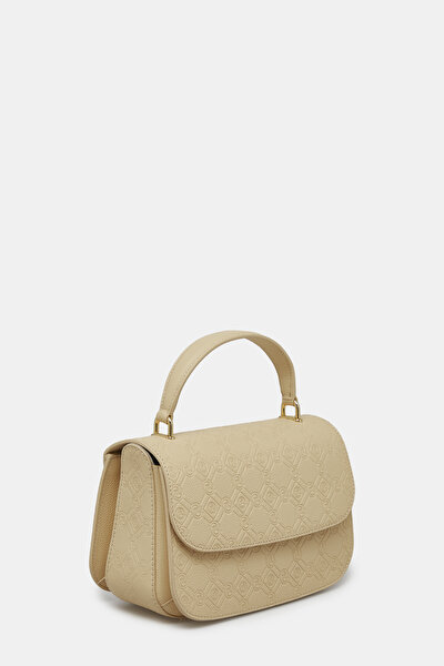 BEIGE MONOGRAM LEATHER BAG 3
