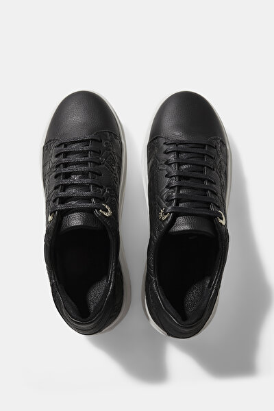BLACK MONOGRAM LEATHER SHOE 4