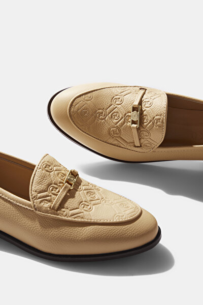 NATURAL MONOGRAM LEATHER SHOE 5