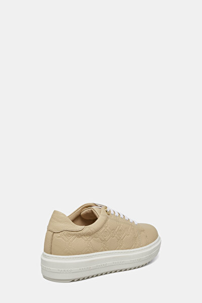 BEIGE MONOGRAM LEATHER SHOE 3
