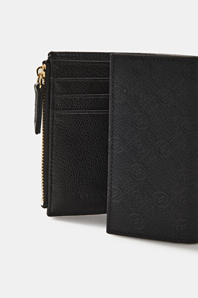 BLACK MONOGRAM WALLET 5