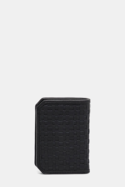 BLACK MONOGRAM LEATHER WALLET 3
