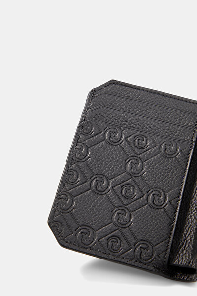 BLACK MONOGRAM LEATHER WALLET 4