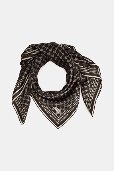 ECRU MONOGRAM TWILL SCARF 3