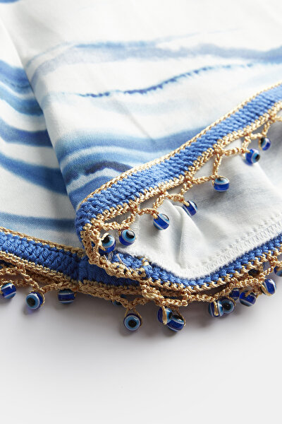 BLUE DESIGN FILLED SHORTS 8
