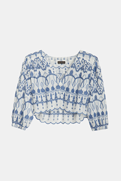 WHITE V NECK BLOUSE 4
