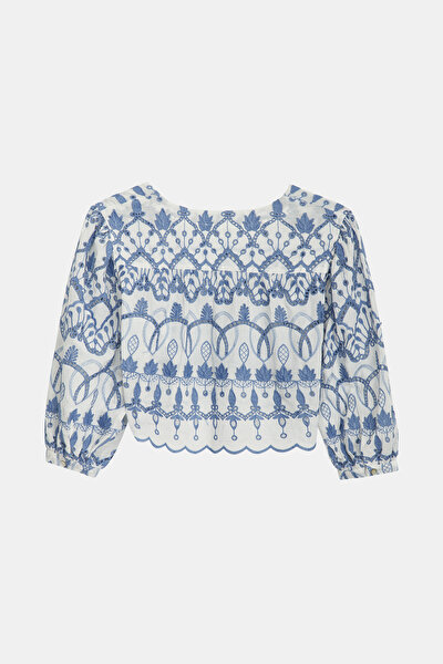WHITE V NECK BLOUSE 5