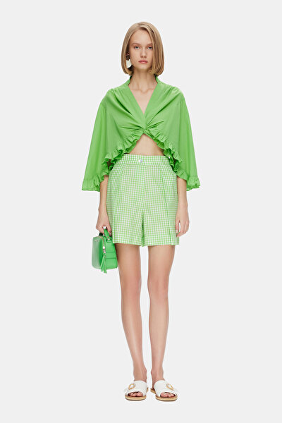 GREEN 3/4 SLEEVES BLOUSE 3