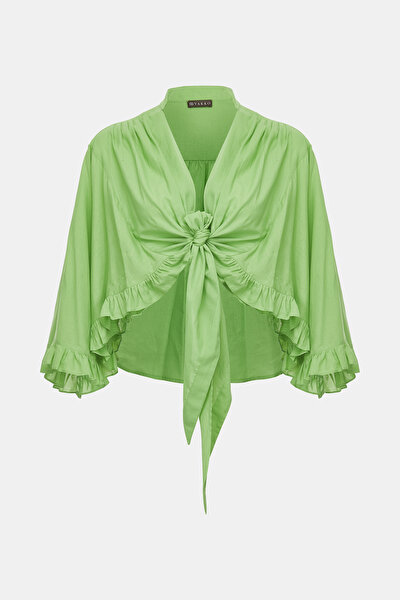 GREEN 3/4 SLEEVES BLOUSE 5