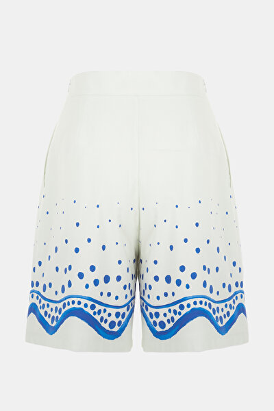 BLUE DESIGN FILLED SHORTS 5