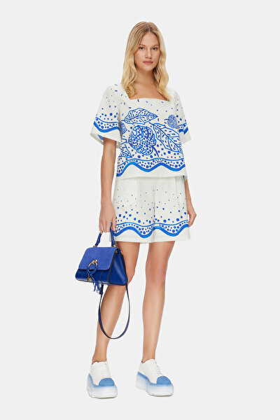 BLUE SHORT SLEEVE BLOUSE 3