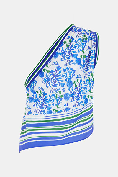 GREEN ASYMMETRIC SLEEVELESS BLOUSE 5