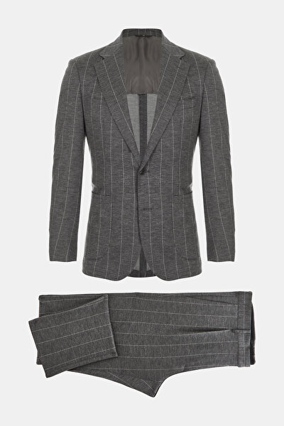 GRAY MELANGE WOOL POLYAMIDE SUIT 5