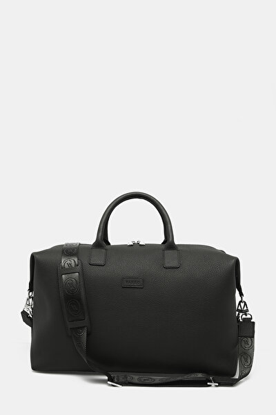 BLACK MONOGRAM LEATHER BAG 4