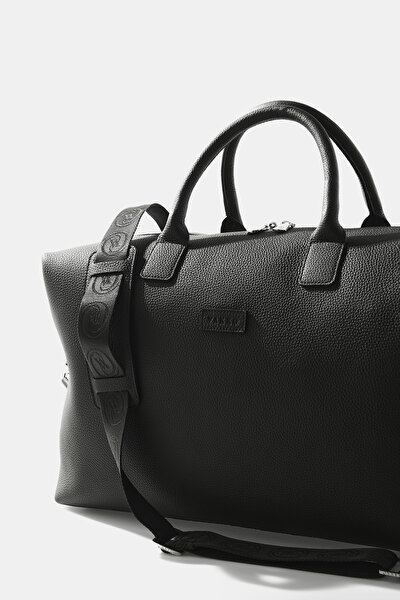 BLACK MONOGRAM LEATHER BAG 5