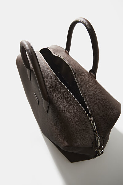 BROWN MONOGRAM LEATHER BAG 8
