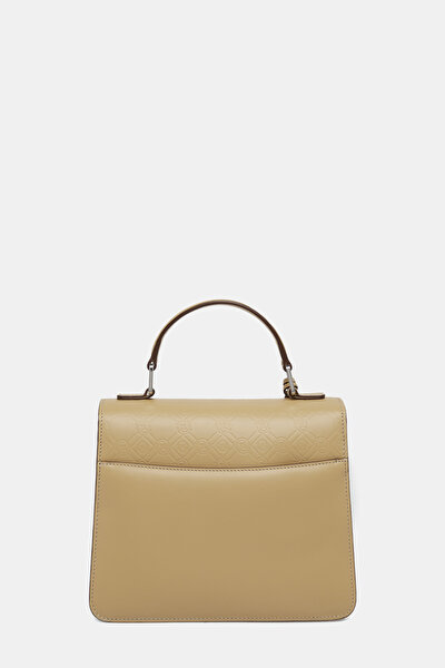 BEIGE MONOGRAM LEATHER BAG 4