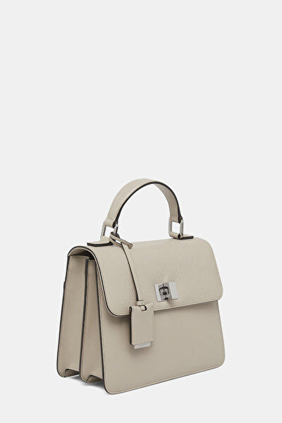 SAND MONOGRAM LEATHER BAG 3