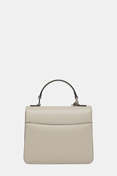 SAND MONOGRAM LEATHER BAG 4