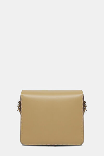 BEIGE MONOGRAM LEATHER BAG 4
