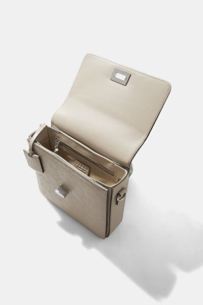 SAND MONOGRAM LEATHER BAG 8