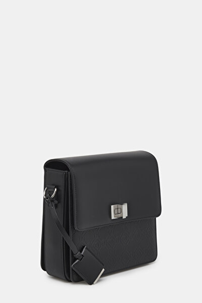 BLACK MONOGRAM LEATHER BAG 3