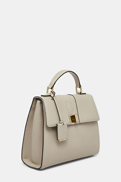 SAND MONOGRAM LEATHER BAG 3