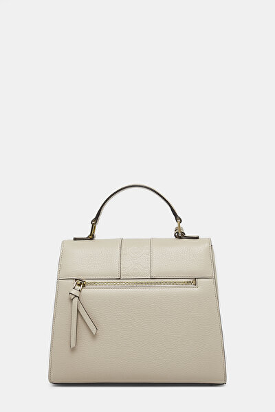 SAND MONOGRAM LEATHER BAG 4