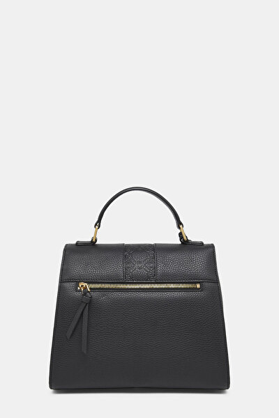 BLACK MONOGRAM LEATHER BAG 4