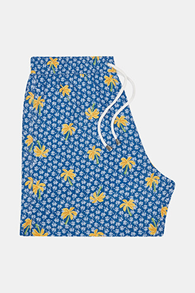 NAVY BLUE DESIGN FILLED ELASTIC SWIMSUIT 5