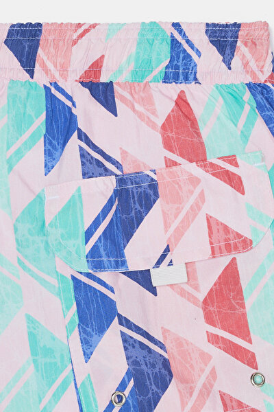 PINK GEOMETRIC DESIGN ELASTIC SWIMSUIT 8