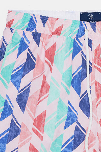 PINK GEOMETRIC DESIGN ELASTIC SWIMSUIT 9