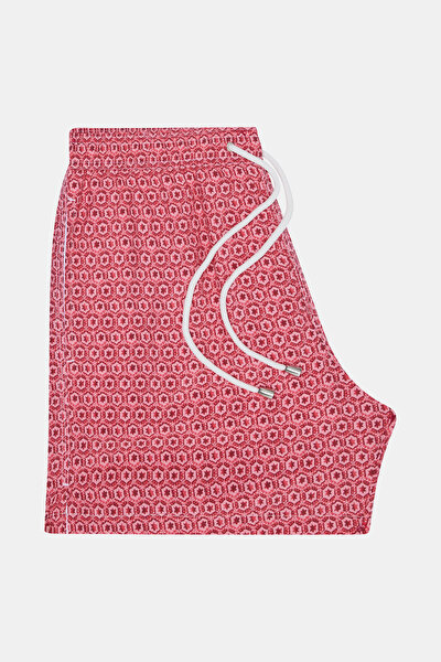 FUCHSIA GEOMETRIC DESIGN ELASTIC SWIMSUIT 4