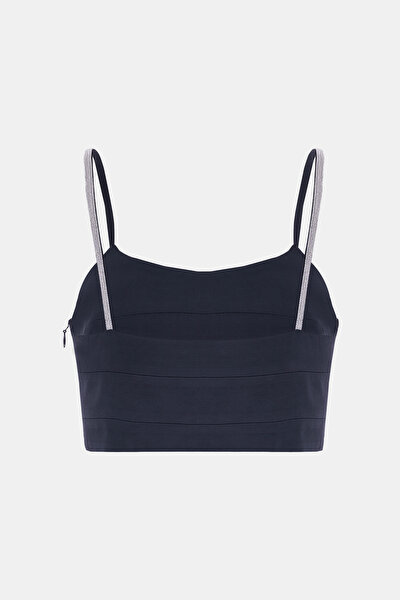 LACİVERT ASKILI BLUZ 5