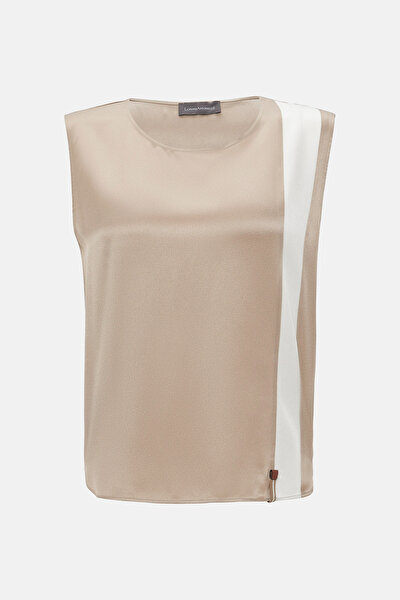 ECRU BASIC / ROUND NECKLINE SLEEVELESS BLOUSE 4