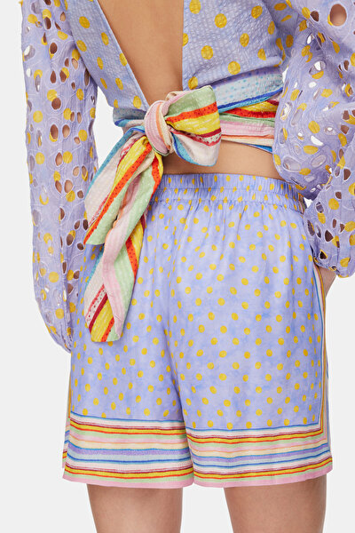 YELLOW SURPLICE NECKLINE (CROSS-OVER NECKLINE) LONG SLEEVE BLOUSE 5