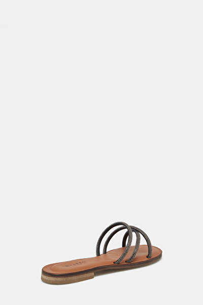 DARK GREY LEATHER SLIPPER 3