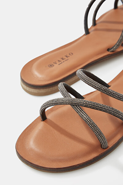 DARK GREY LEATHER SLIPPER 5