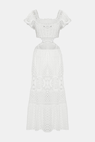 WHITE SLEEVELESS SUSPENDER DRESS 5
