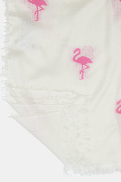 NEON PINK DESIGN FILLED COTTON/MODAL SHAWL 3